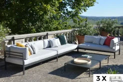 Brico Loungesets-Arcane Bank Tango 160X80X71Cm + Salontafel 80X80X25Cm