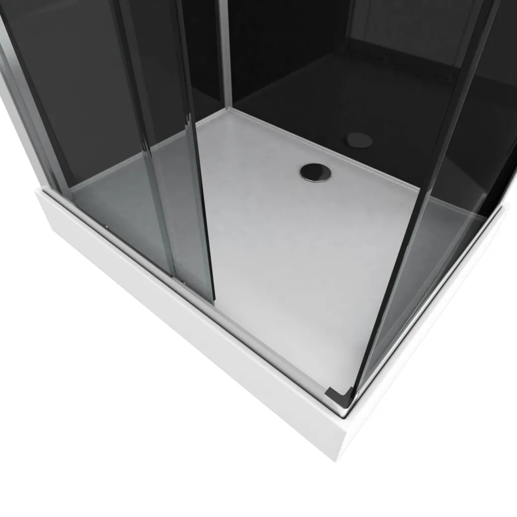 Aurlane Douchecabine Black 2 Rechthoek 110X80Cm|Brico Discount