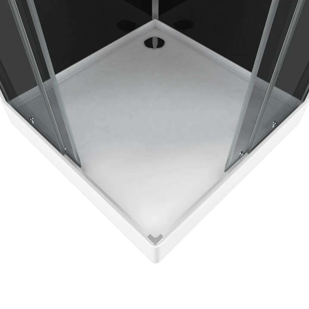 Aurlane Douchecabine Black 2 Vierkant 90X90Cm|Brico Best