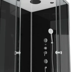 Aurlane Douchecabine Black 2 Rond 90X90Cm|Brico