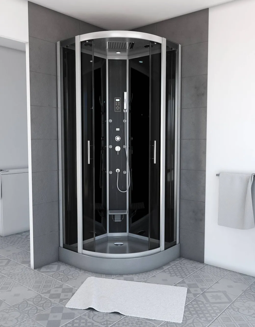 Aurlane Douchecabine Hammam Dark Night 95X95X215Cm|Brico