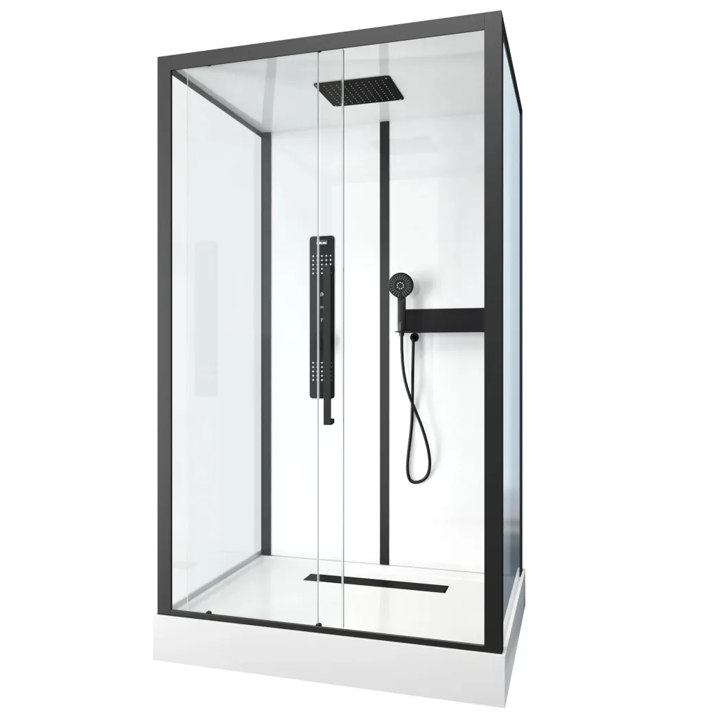 Aurlane Douchecabine Indus2 90X115X215Cm Rechthoekig Zwart/Wit|Brico Discount