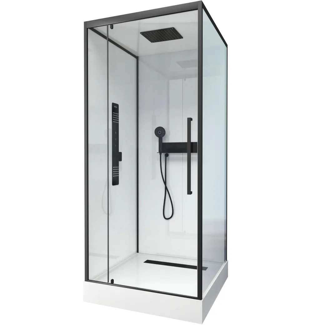 Aurlane Douchecabine Indus2 90X90X215Cm Vierkant Zwart/Wit|Brico Online