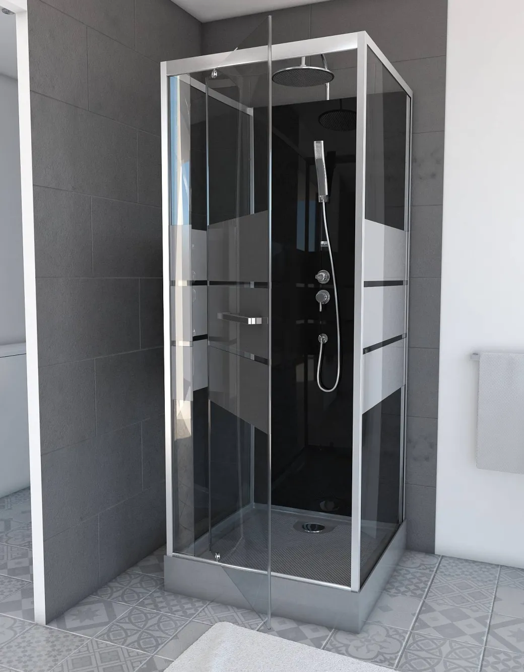 Aurlane Douchecabine Study Chroom 80X80X219-230Cm|Brico