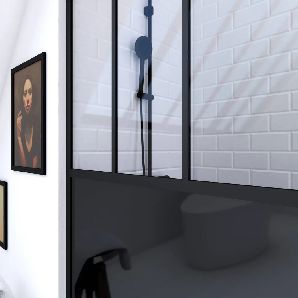 Aurlane Douchewand Black Indus 120X200Cm 5Mm Zwart|Brico Hot