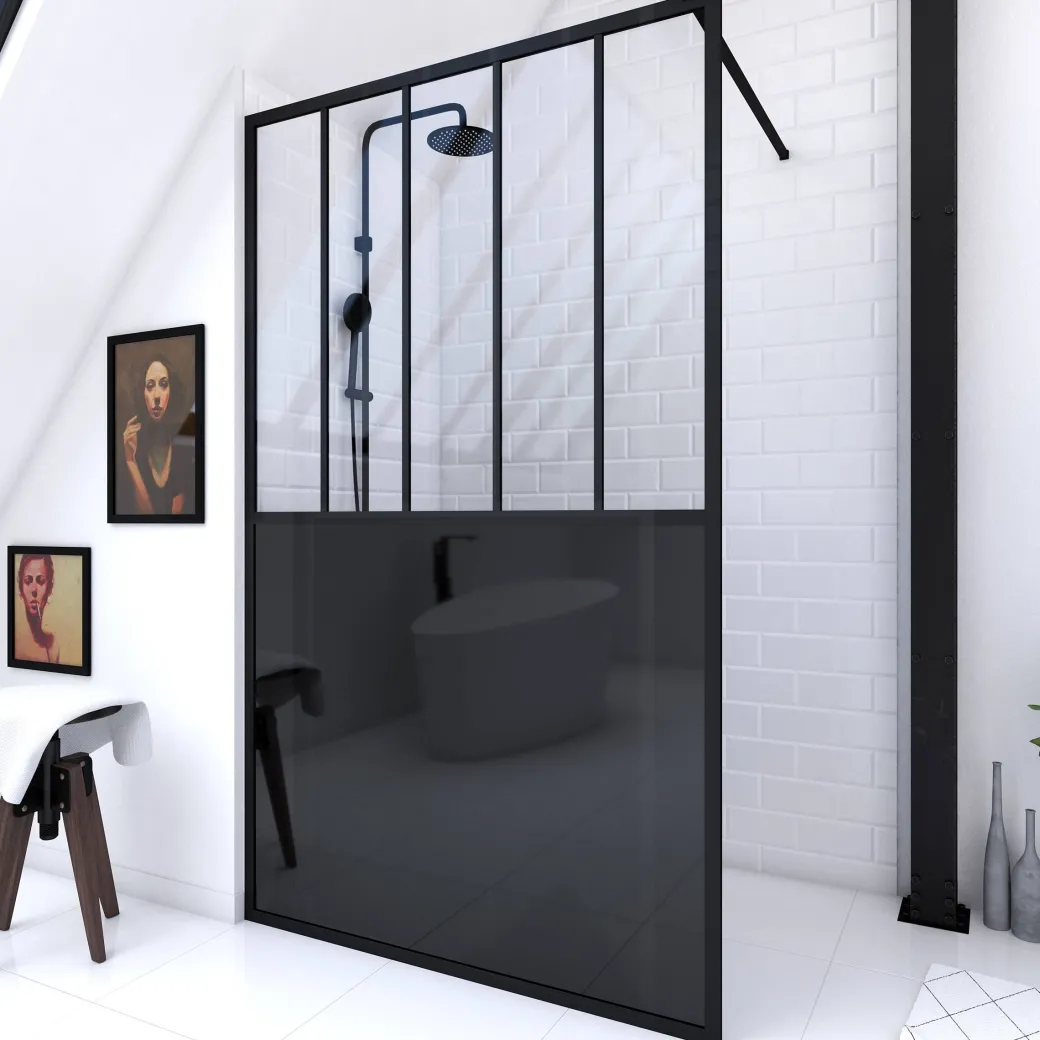 Aurlane Douchewand Black Indus 120X200Cm 5Mm Zwart|Brico Hot