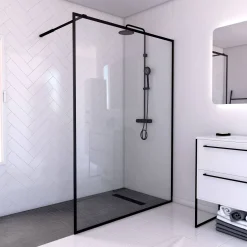 Aurlane Douchewand Dark Edge 140X200Cm 6Mm Zwart|Brico Best