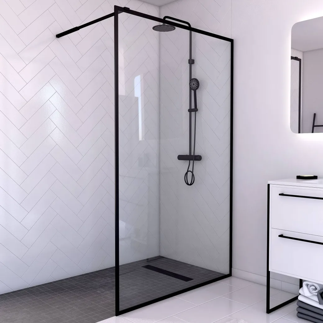Aurlane Douchewand Dark Edge 120X200Cm 6Mm Zwart|Brico Outlet