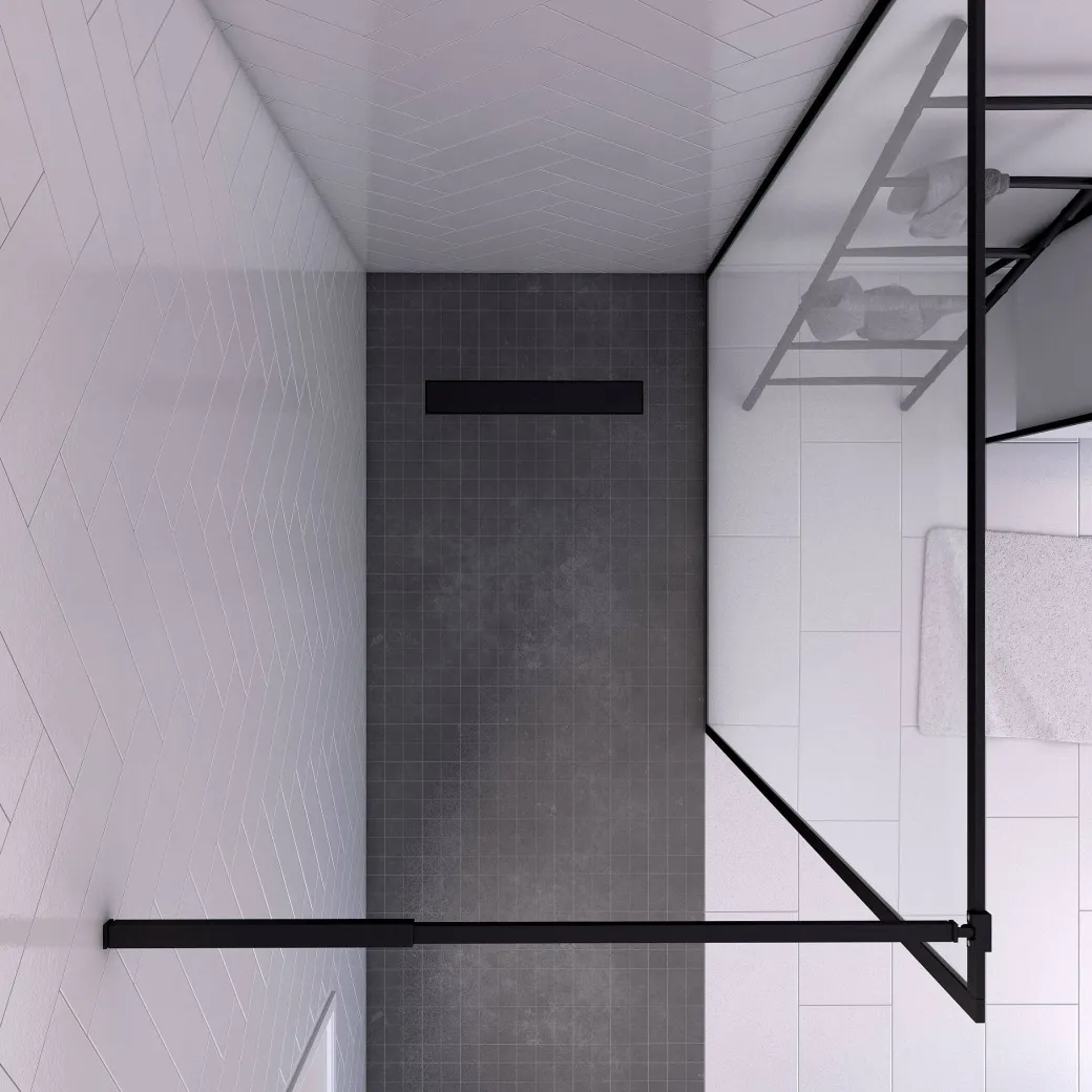 Aurlane Douchewand Dark Edge 120X200Cm 6Mm Zwart|Brico Outlet