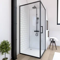 Aurlane Douchewand Factory 90X200Cm Zwart|Brico New