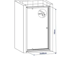 Baseline Douche Draaideur Wit 185X80Cm|Brico Sale