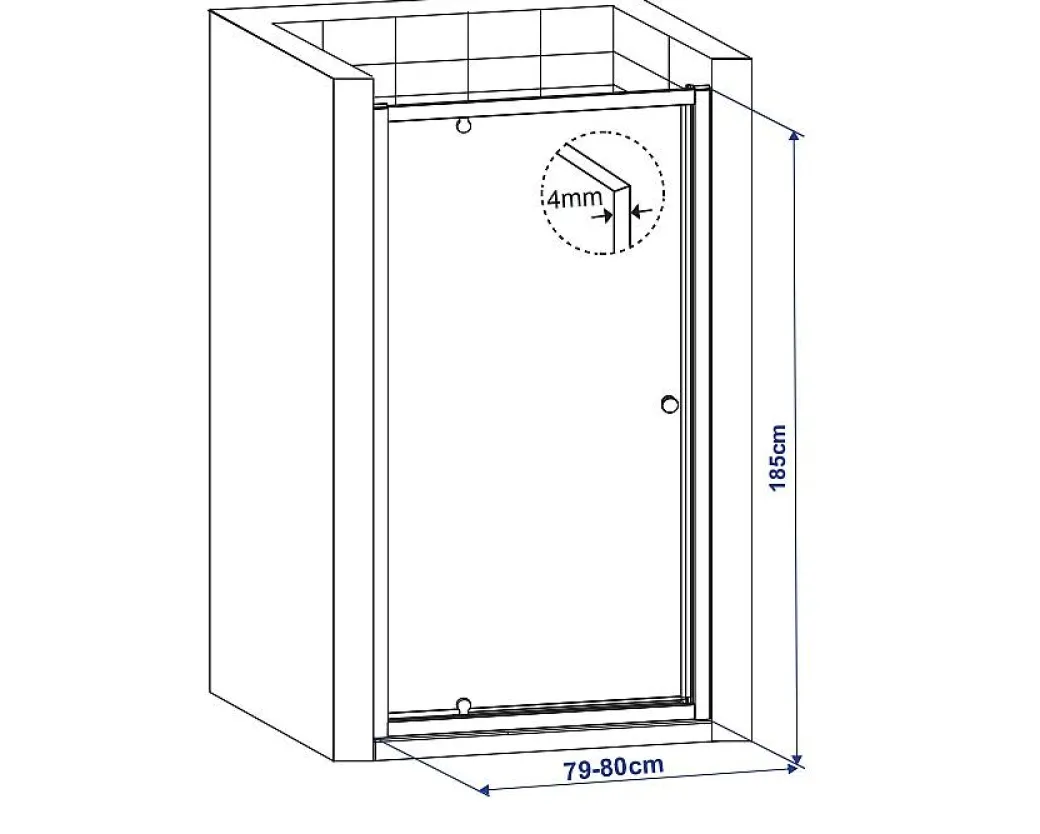Baseline Douche Draaideur Wit 185X80Cm|Brico Sale