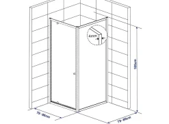 Baseline Douchewand Zijwand Wit 185X80Cm|Brico New