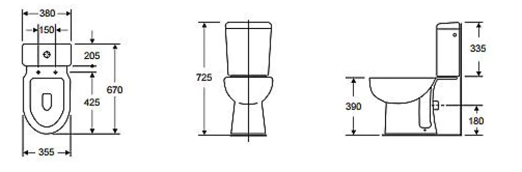 Baseline Duoblok Toilet I Pk Aansluiting Wit|Brico Sale