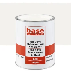 Brico Lakken-Baseline Lak Hoogglans Gebroken Wit Ral 9010 750Ml