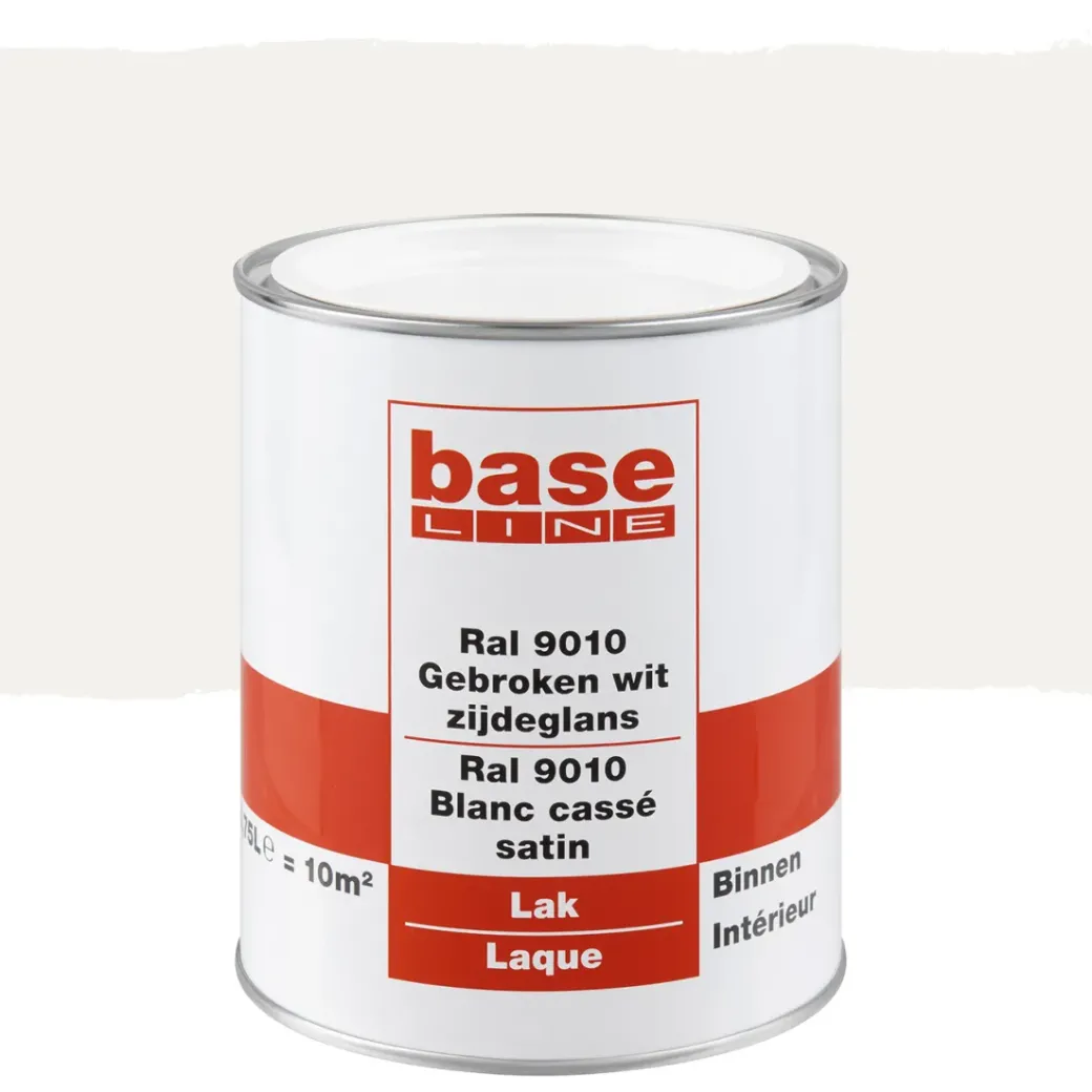 Brico Lakken-Baseline Lak Zijdeglans Gebroken Wit Ral 9010 750Ml