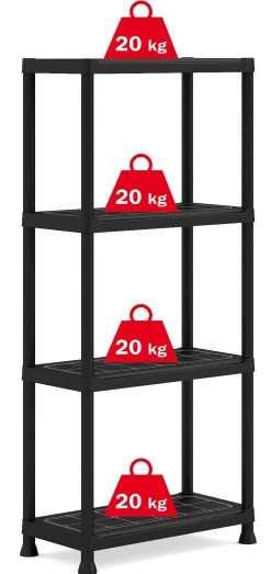 Baseline Opbergrek 60/4 Zwart 30X60X135Cm|Brico
