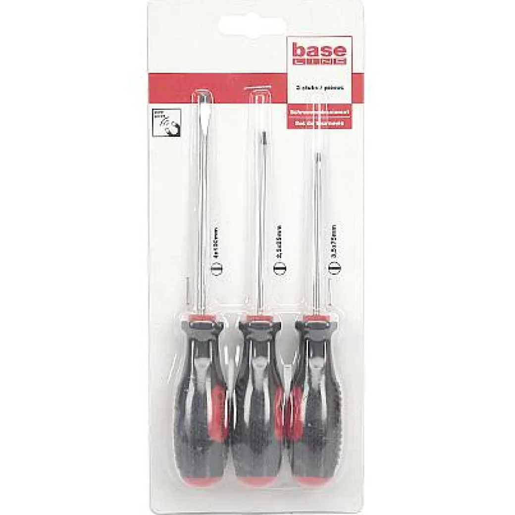 Baseline Schroevendraaierset Platte Kop 3St.|Brico
