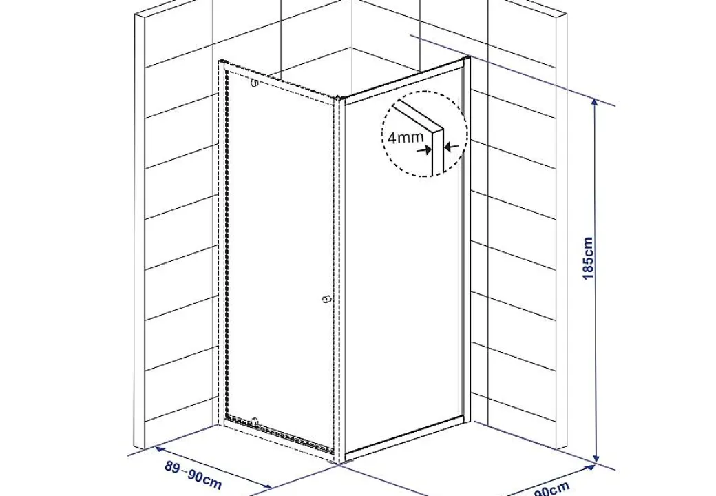 Baseline Vaste Wand 90X185Cm Wit|Brico Clearance
