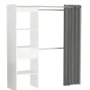 Belfurn Uitschuifbare Dressingkast Chicago Met Gordijn Wit|Brico Discount
