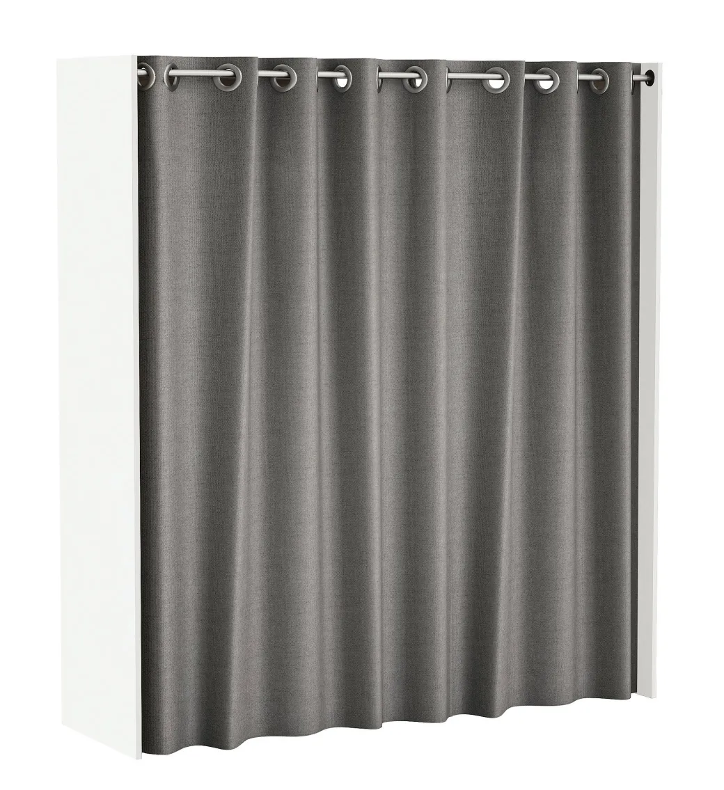 Belfurn Uitschuifbare Dressingkast Chicago Met Gordijn Wit|Brico Discount
