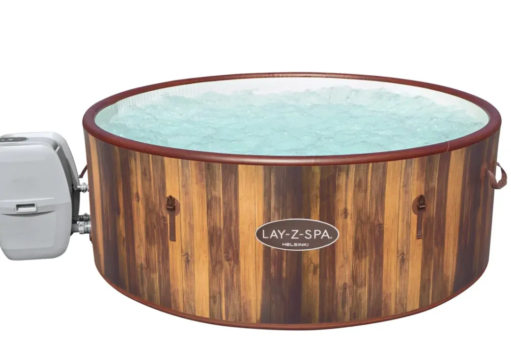 Brico Spa En Jacuzzi-Bestway Jacuzzi Lay-Z-Spa Helsinki 60025 1123L Imitatie Hout O180X66Cm