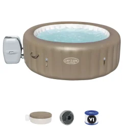 Brico Spa En Jacuzzi-Bestway Lay-Z-Spa 60017, 916 L, 6 Personen, Rond, Bubbelmassage / Airjet, Beige, Wit