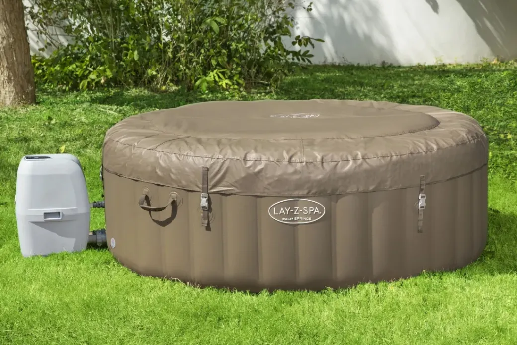 Brico Spa En Jacuzzi-Bestway Lay-Z-Spa 60017, 916 L, 6 Personen, Rond, Bubbelmassage / Airjet, Beige, Wit