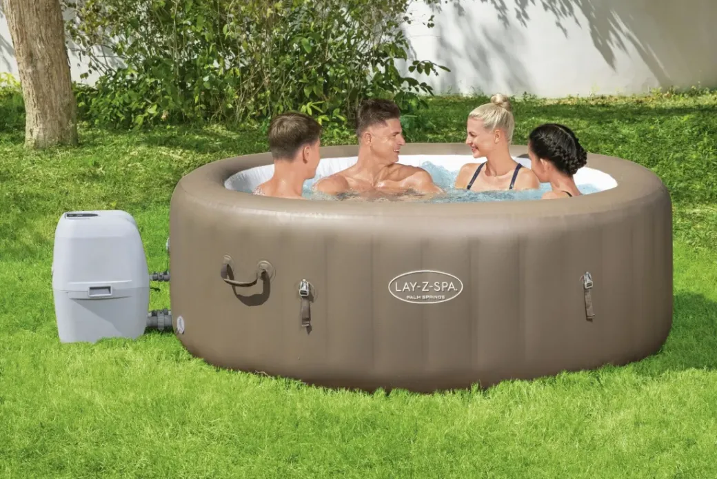 Brico Spa En Jacuzzi-Bestway Lay-Z-Spa 60017, 916 L, 6 Personen, Rond, Bubbelmassage / Airjet, Beige, Wit