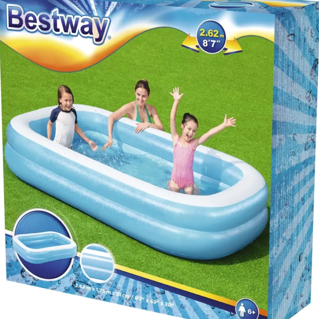 Brico Opzetzwembaden Zonder Pomp-Bestway Opblaasbaar Familie Zwembad 262 X 175 Cm