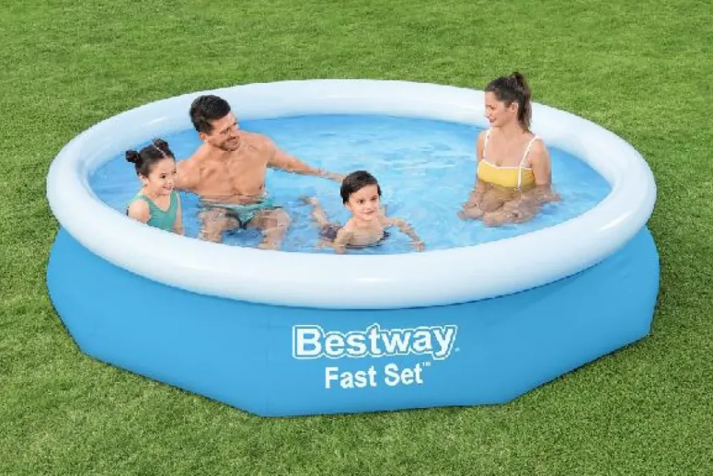 Brico Opblaaszwembaden-Bestway Opblaaszwembad Fast Set Rond Met Filterpomp O305X66Cm
