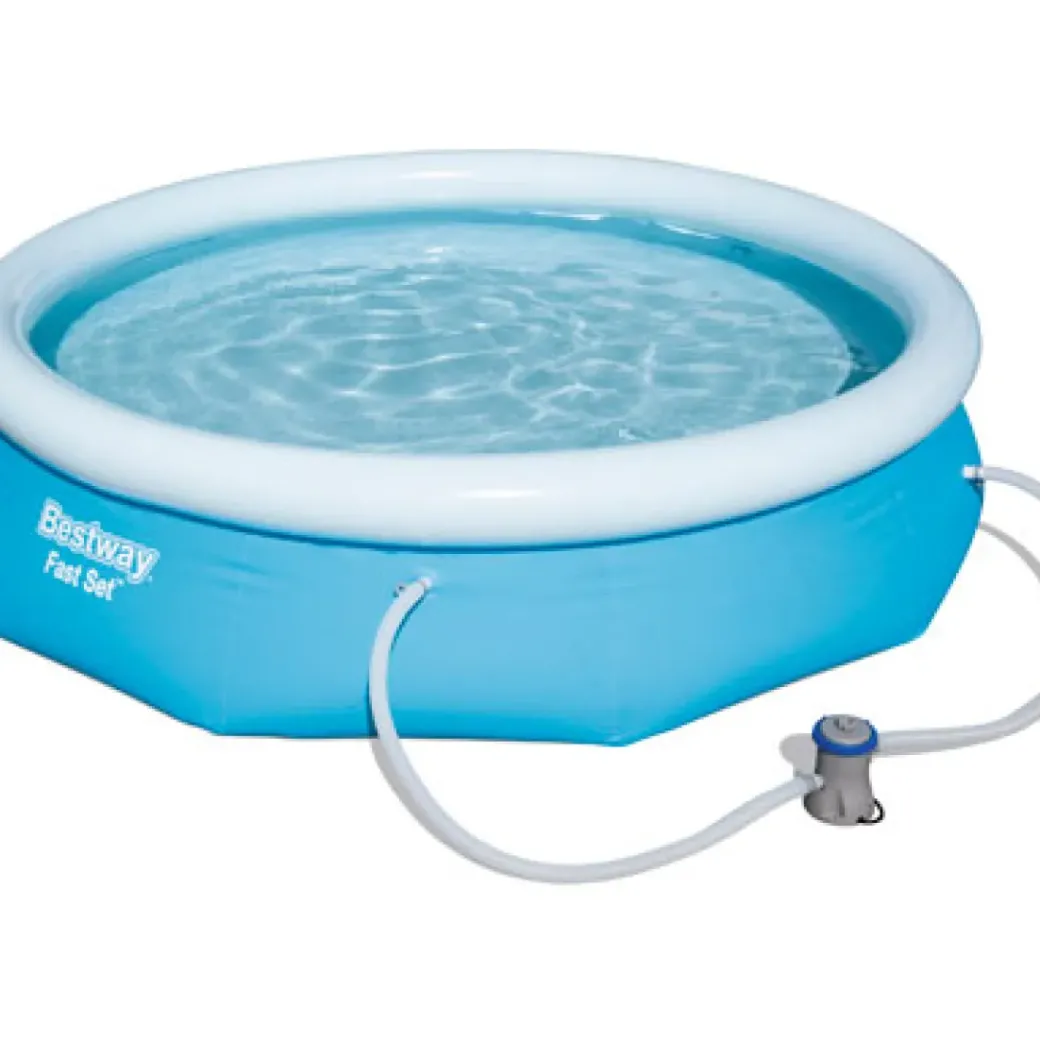 Brico Opblaaszwembaden-Bestway Opblaaszwembad Fast Set Rond Met Filterpomp 305X76Cm