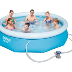 Brico Opblaaszwembaden-Bestway Opblaaszwembad Fast Set Rond Met Filterpomp 305X76Cm