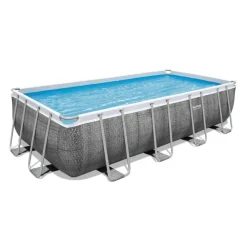 Brico Opzetzwembaden Met Pomp-Bestway Opzetzwembad Power Steel Rechthoek Met Filterpomp O549X274X122Cm