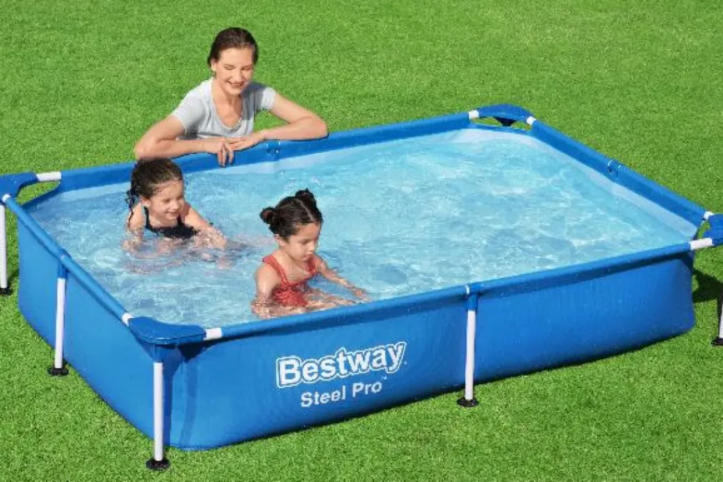 Brico Opzetzwembaden Zonder Pomp-Bestway Opzetzwembad Steel Pro Rechthoek 221X150X43Cm