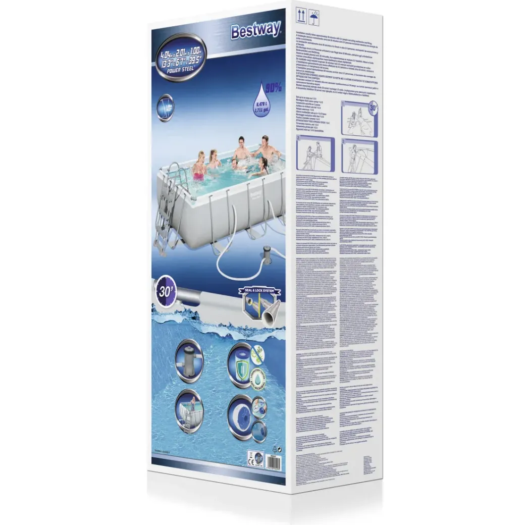 Brico Opzetzwembaden Met Pomp-Bestway Zwembad Power Steel Pool 6478L 404X201X101Cm