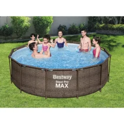 Brico Opzetzwembaden Zonder Pomp-Bestway Zwembad Steel Pro Max Rotan 366 Cm