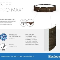 Brico Opzetzwembaden Zonder Pomp-Bestway Zwembad Steel Pro Max Rotan 366 Cm