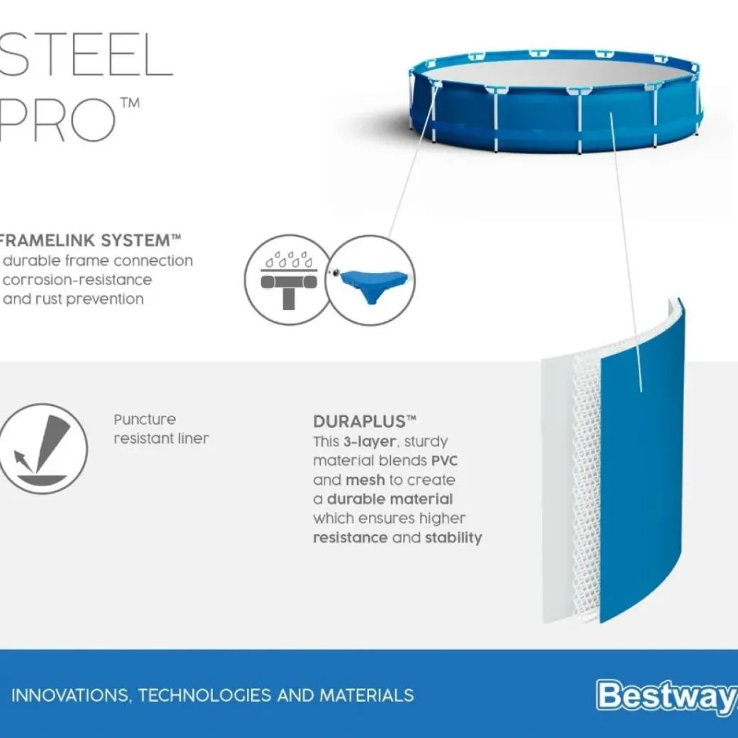 Brico Opzetzwembaden Zonder Pomp-Bestway Zwembad Steel Pro Rond 305