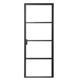 Brico Binnendeuren-Binnendeur Loft Rechtsdraaiend Zwart Aluminium 201,5X83Cm
