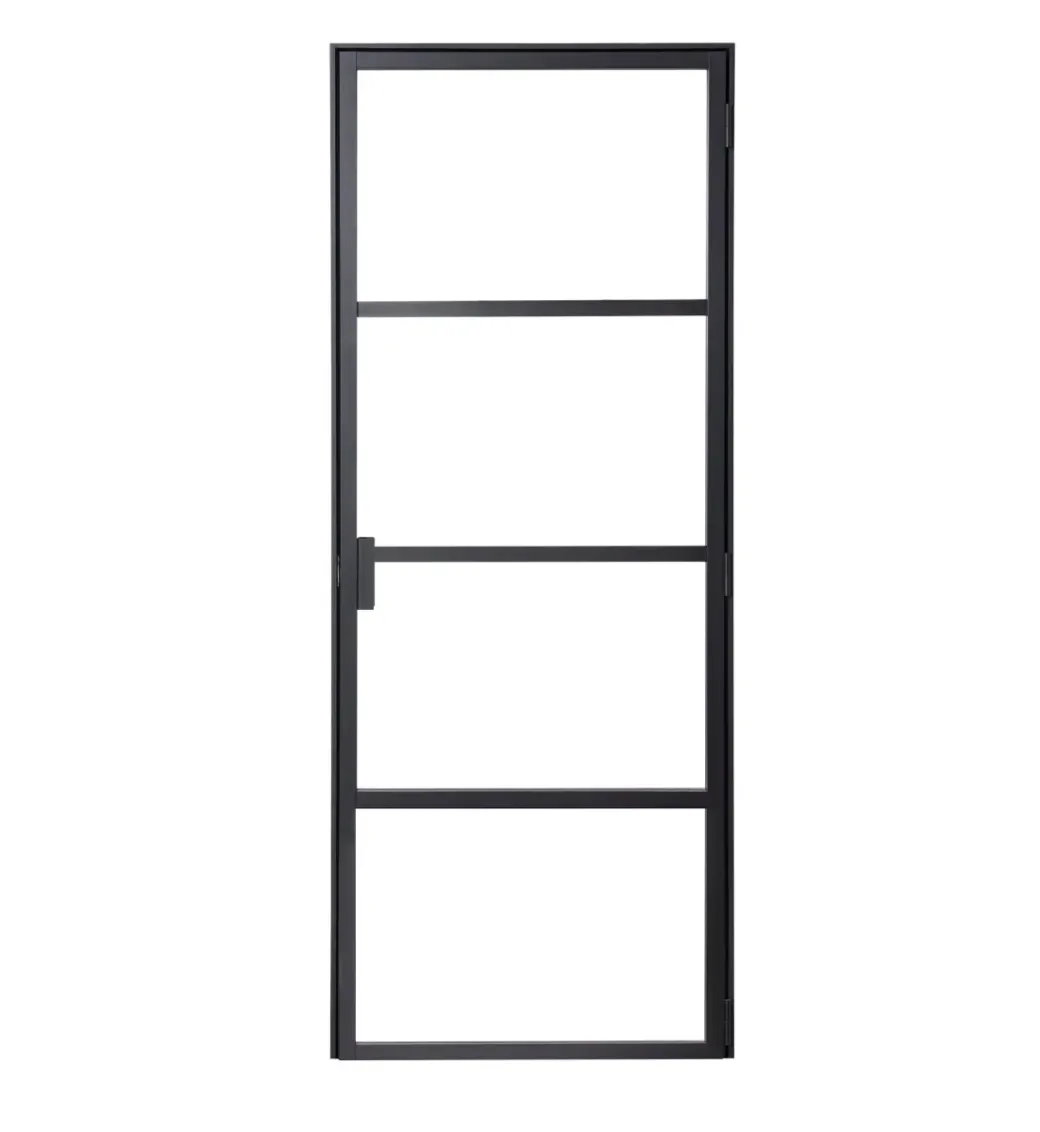 Brico Binnendeuren-Binnendeur Loft Rechtsdraaiend Zwart Aluminium 201,5X83Cm