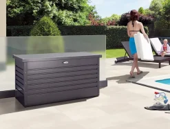 Brico Opbergboxen Tuin-Biohort Kussenbox Hobby 160 Donkergrijs Metallic 79X160Cm