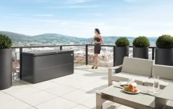 Brico Opbergboxen Tuin-Biohort Kussenbox Lounge 200 Donkergrijs Metallic 84X200Cm