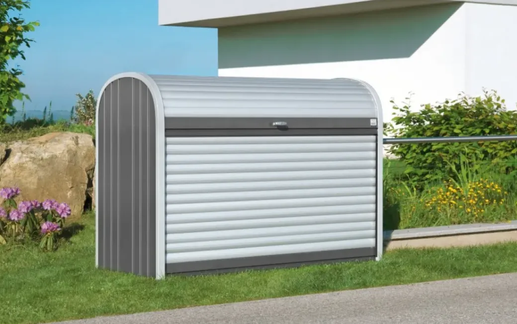 Brico Opbergboxen Tuin-Biohort Opbergbox Storemax 160 Kwartsgrijs Metallic 78X163Cm