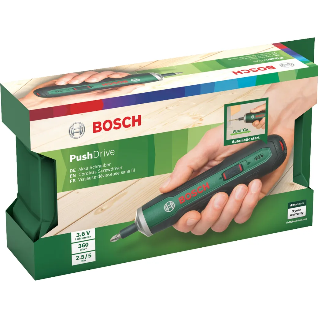 Bosch Accu Schroefmachine Pushdrive 3,6V (1 Accu)|Brico Clearance