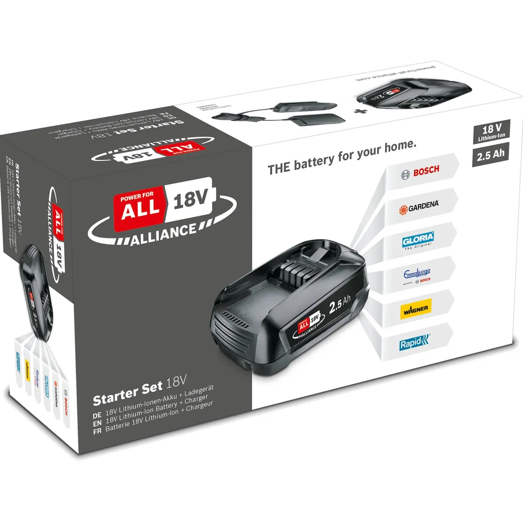 Bosch Batterij + Lader Power For All 18V 2,5Ah|Brico Outlet