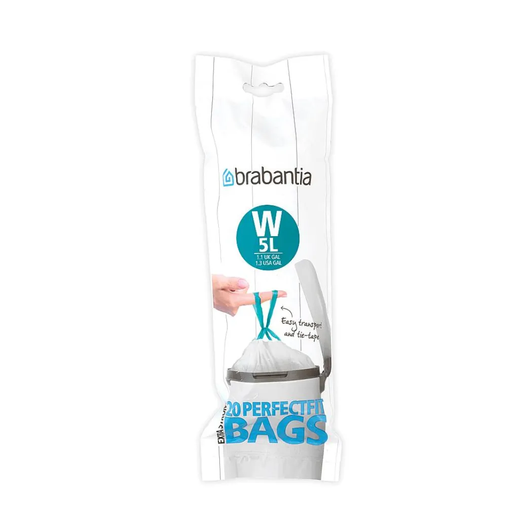 Brabantia Afvalzak Perfectfit W Wit 5L 20 Stuks|Brico