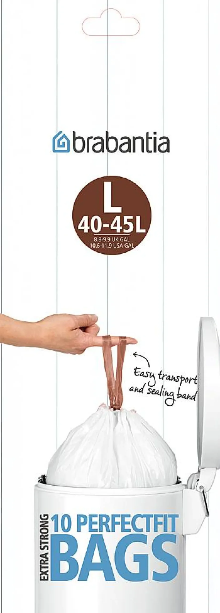 Brabantia Afvalzak Perfectfit L Wit 45L 10 Stuks|Brico Clearance