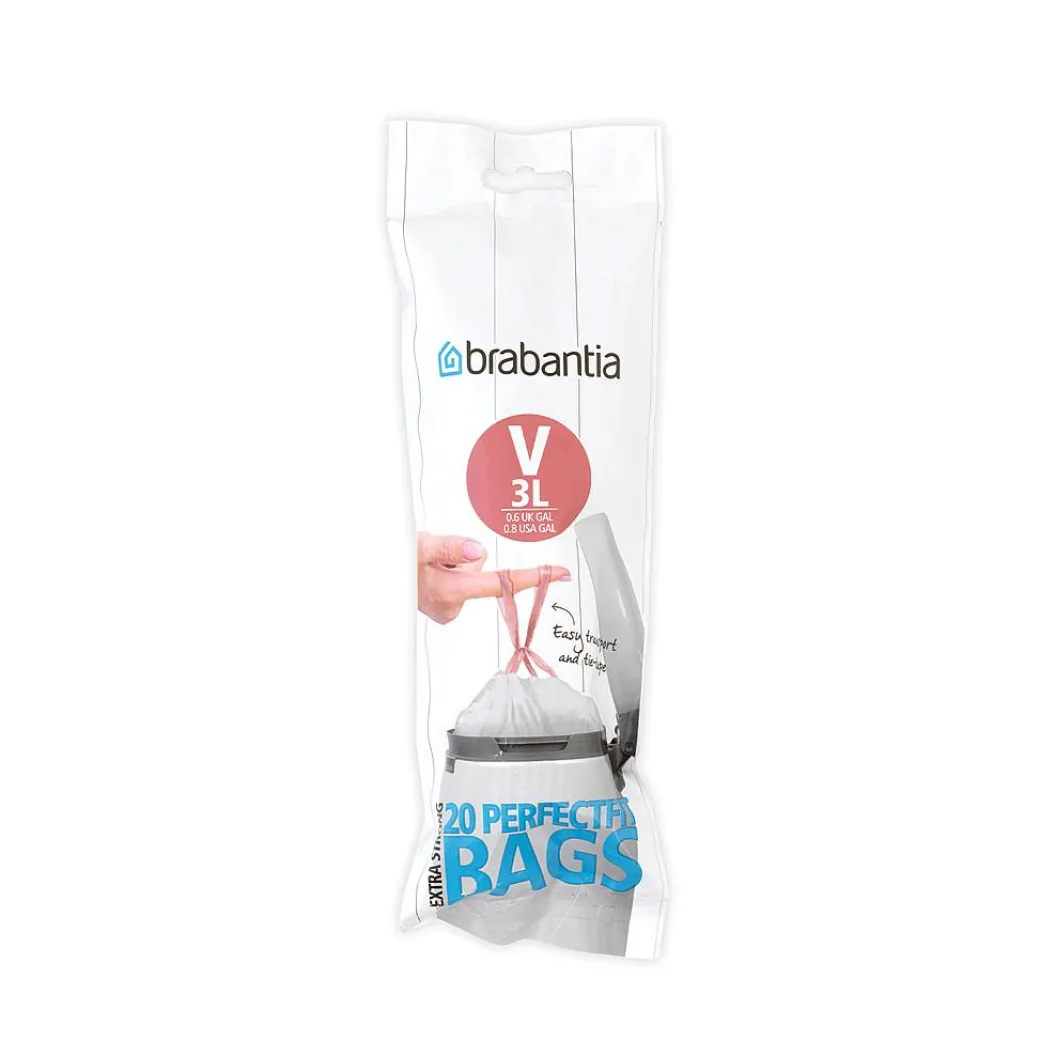 Brabantia Afvalzak Perfectfit V Wit 3L 20 Stuks|Brico Discount