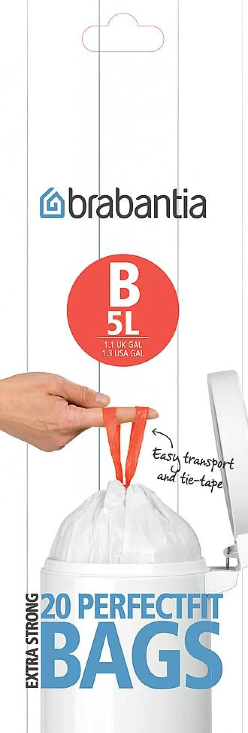 Brabantia Afvalzak Perfectfit B Wit 5L 20 Stuks|Brico Best